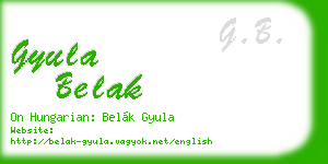 gyula belak business card